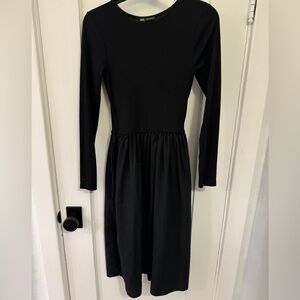 Zara black drop waist dress